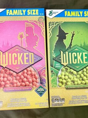 General Mills Wicked Cereal Limited Edition Glinda Elphaba Family Size Set New
